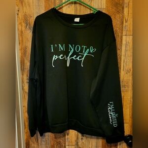 Black Sweatshirt with Teal Lettering